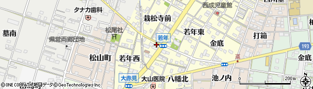 愛知県一宮市大赤見若年西637周辺の地図