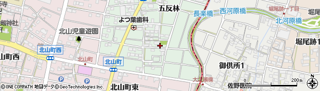 愛知県江南市天王町五反林周辺の地図