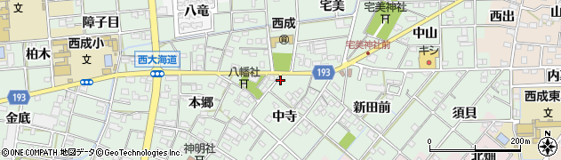 愛知県一宮市西大海道中寺2周辺の地図