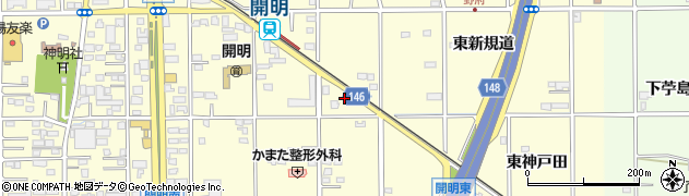 愛知県一宮市開明名古羅63周辺の地図