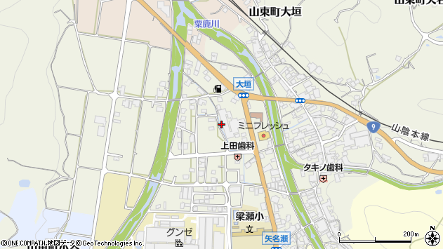 〒669-5103 兵庫県朝来市山東町矢名瀬町の地図
