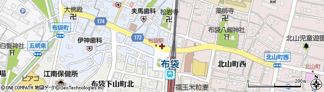 愛知県江南市布袋町（西布）周辺の地図