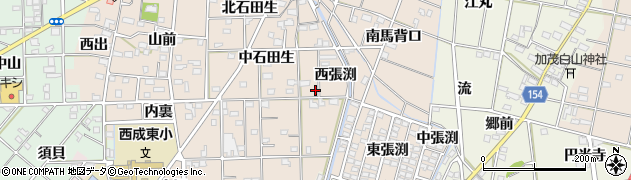 愛知県一宮市春明西張渕85周辺の地図