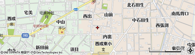愛知県一宮市春明山前4周辺の地図