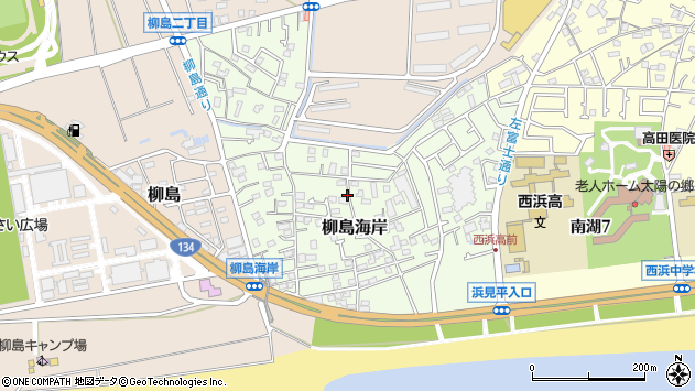 〒253-0063 神奈川県茅ヶ崎市柳島海岸の地図