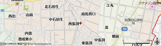 愛知県一宮市春明西張渕59周辺の地図