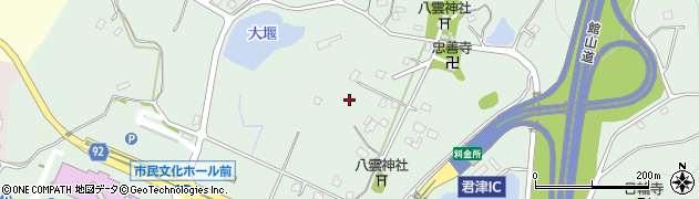 千葉県君津市三直周辺の地図