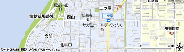 愛知県一宮市小信中島北東山周辺の地図