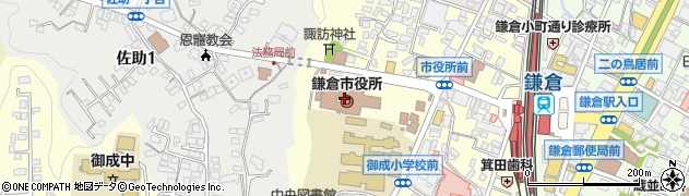 神奈川県鎌倉市周辺の地図