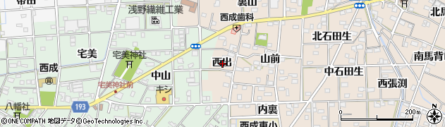 愛知県一宮市春明西出周辺の地図