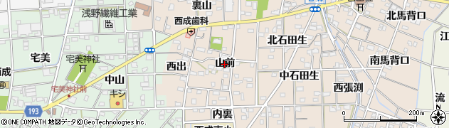 愛知県一宮市春明（山前）周辺の地図