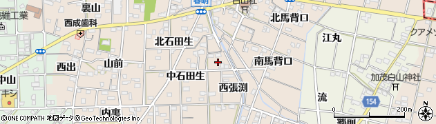 愛知県一宮市春明西張渕56周辺の地図