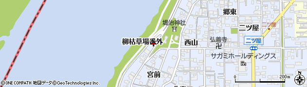 愛知県一宮市小信中島柳枯草場番外周辺の地図