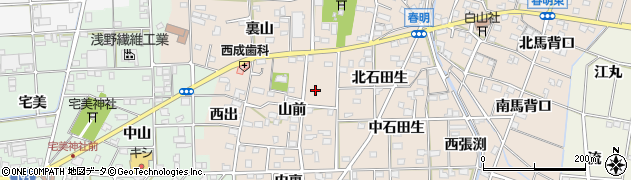 愛知県一宮市春明山前71周辺の地図