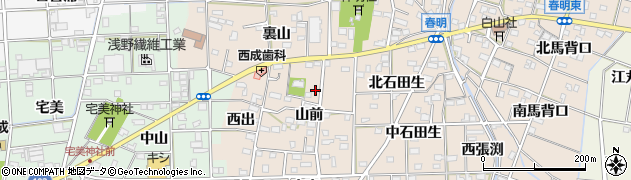 愛知県一宮市春明山前42周辺の地図