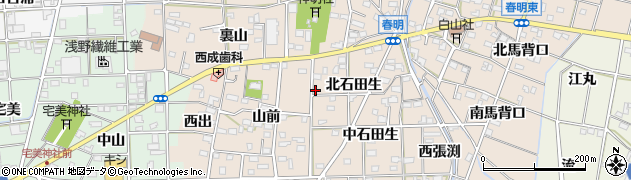 愛知県一宮市春明山前58周辺の地図