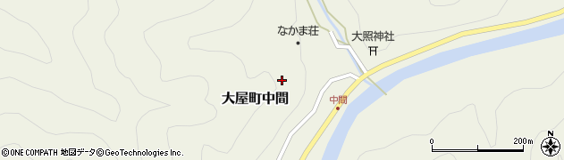 兵庫県養父市大屋町中間周辺の地図