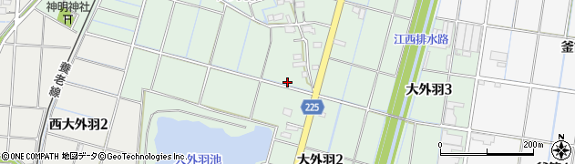 岐阜県大垣市大外羽周辺の地図