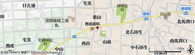 愛知県一宮市春明山前36周辺の地図