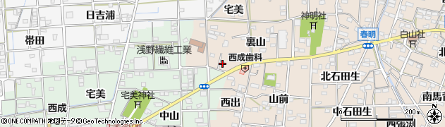 愛知県一宮市春明裏山24周辺の地図