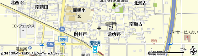 愛知県一宮市開明雲閑寺郭40周辺の地図
