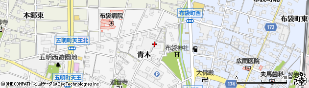 愛知県江南市五明町青木周辺の地図