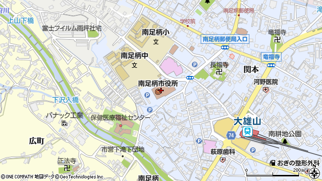〒250-0100 神奈川県南足柄市（以下に掲載がない場合）の地図
