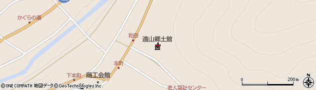 飯田市　遠山郷土館周辺の地図
