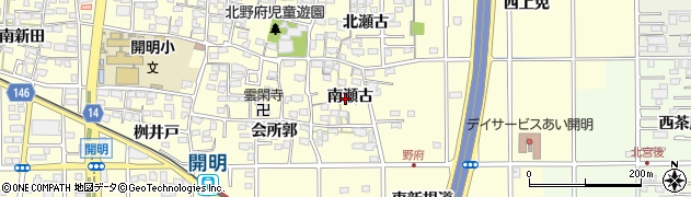 愛知県一宮市開明南瀬古周辺の地図