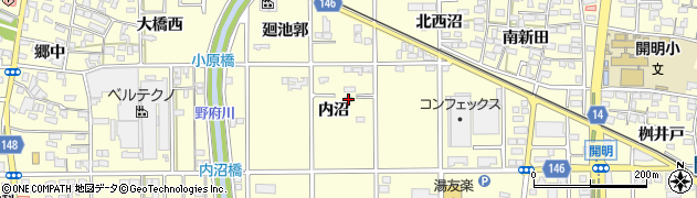愛知県一宮市開明内沼57周辺の地図