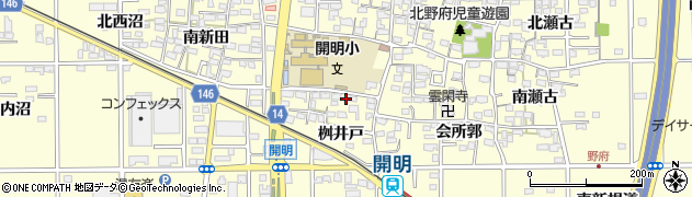 愛知県一宮市開明城堀27周辺の地図