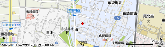 愛知県江南市布袋町西周辺の地図
