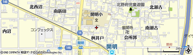 愛知県一宮市開明（城堀）周辺の地図