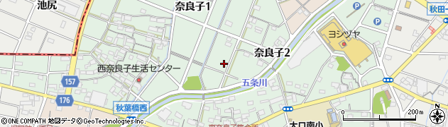 愛知県丹羽郡大口町奈良子周辺の地図