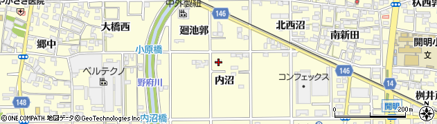愛知県一宮市開明内沼51周辺の地図