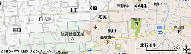 愛知県一宮市春明裏山28周辺の地図