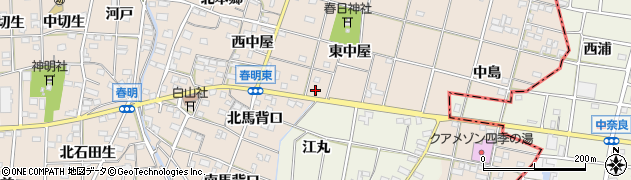 愛知県一宮市春明東中屋50周辺の地図