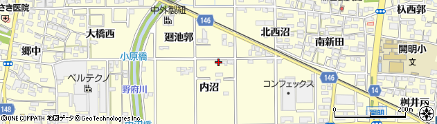 愛知県一宮市開明内沼54周辺の地図