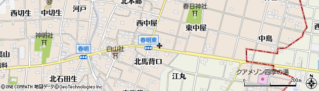 愛知県一宮市春明東中屋39周辺の地図