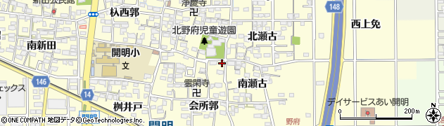 愛知県一宮市開明雲閑寺郭1周辺の地図