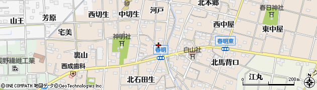 愛知県一宮市春明河戸16周辺の地図