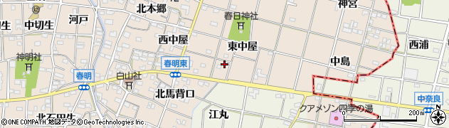 愛知県一宮市春明東中屋52周辺の地図