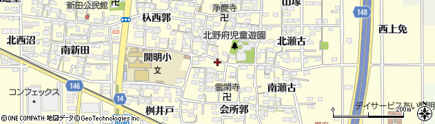 愛知県一宮市開明雲閑寺郭16周辺の地図