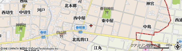 愛知県一宮市春明東中屋42周辺の地図