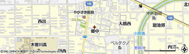 愛知県一宮市開明郷中周辺の地図