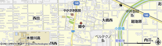 愛知県一宮市開明（郷中）周辺の地図