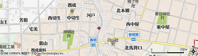 愛知県一宮市春明河戸73周辺の地図