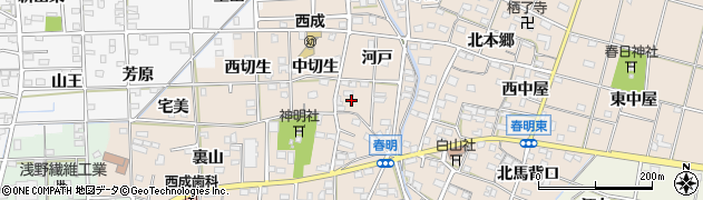 愛知県一宮市春明河戸5周辺の地図