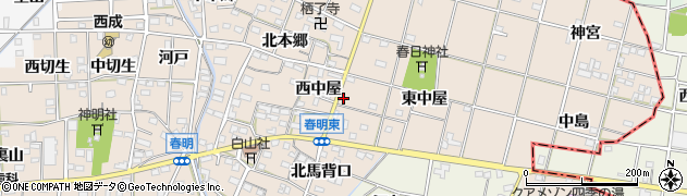 愛知県一宮市春明東中屋32周辺の地図