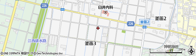 岐阜県大垣市釜笛周辺の地図